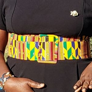 Wide - Buckle Belt (African Print)